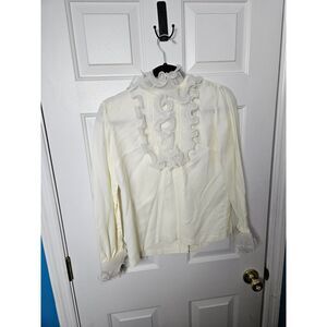Ruffle Button Down Shirt Size Medium